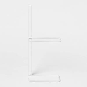 lot 16025 image: Over the Tank Toilet Paper Holder Matte White - Brightroom Steel Bathroom Tissue Storage, Space Saver - Retail $20