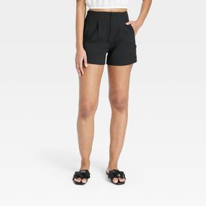 lot 16029 image: Womens High-Rise Tailored Shorts - A New Day Black 10 - Retail $25
