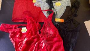 lot 16043 image: Womens Underwear Lot - Unlined Lace Lingerie Bodysuits and Lace Panties - Auden M - Retail $30