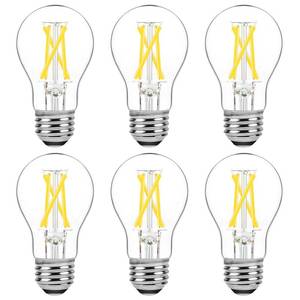 lot 16053 image: Dimmable E26 LED Edison Bulbs 60 Watt Equivalent, 6W A15 Vintage LED Light Bulbs 5000K Daylight White 600LM for Ceiling Light Fan, Appliance, Filament Clear Refrigerator Light Bulbs 6-Pack - Retail $16