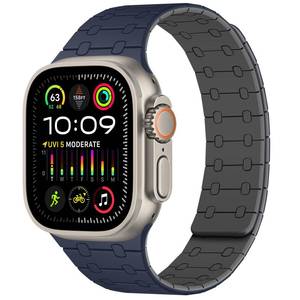 lot 16063 image: Amizee Magnetic Bands Compatible with Apple Watch Band 4946454442414038mm Women Men, Sport Silicone Strap for iWatch Ultra 321 Series 11 10 9 8 7 6 5 4 SE321 (4946454442, D-Blue Gray) - Retail $20