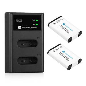 lot 16067 image: FirstPower NP-BX1 Battery 2-Pack and Dual USB Charger for Sony ZV-1, ZV-1 II, ZV-1F, Cyber-Shot DSC-RX100, DSC-RX100 II, RX100M II, DSC-RX100 III, DSC-RX100 IV, DSC-RX100 V, DSC-RX100 VII and More - Retail $17