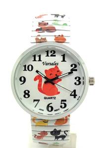 lot 16068 image: VERSALES Varsales Ladies Novelty Animal Kitty Cat Elegant Stretch Elastic Band Analog Quartz Fashion Watch (Cat 15) - Retail $30