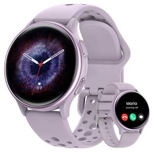 lot 16071 image: Smart Watches for Women, 42mm Smart Watch with 400 Watch Face, 70 Sport Modes, 247 Heart Rate, Sleep Monitor, AnswerMake Calls, Waterproof Activity Fitness Tracker for Android &amp iPhone (Purple) - Retail $52