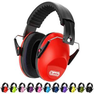 lot 16073 image: Dr.meter Ear Muffs for Noise Reduction SNR27.4 Noise Cancelling Headphones for Kids with Adjustable Headband - Noise Cancelling Ear Muffs for Monster Jam, Football Game, Fireworks and Air Shows - Red - Retail $19