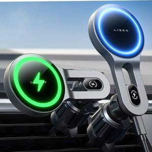 lot 16084 image: LISEN for iPhone 17 MagSafe Car Mount Charger, Safer & Faster Vent Magnetic Wireless Car Charger, Car Vent Phone Mount Charger Fits iPhone 17Pro MaxAir 16 15 14 13, Samsung with MagSafe Case - Retail $25
