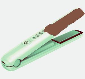lot 16092 image: Cordless Hair Straightener and Curler, 2 in 1 Portable Mini Flat Iron & Curling, Fast Heating & Titanium Plate with 4 Adjustable Temp, Travel Size and USB Rechargeable with Pouch - Retail $57
