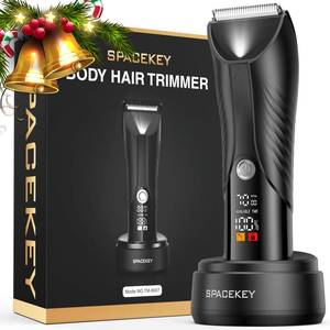 lot 16096 image: Manscape Electric Body Hair Trimmer - IPX7 Waterproof Ball Trimmer for Men with LED Light, WetDry Groomer, USB-C Rechargeable, Travel Bag Included - Mens Pubic, Groin and Body Shaver - Retail $29