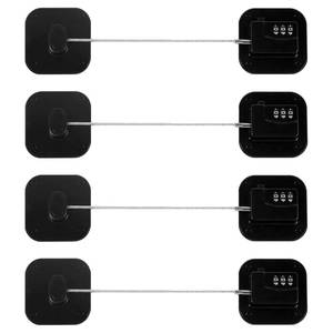 lot 16103 image: Refrigerator Lock, Heavy Duty Fridge Lock, Combination Lock for Refrigerator Cabinets, Drawers, Safety Lock, Easy Install No Keys Needed (Black-4Pack) - Retail $37