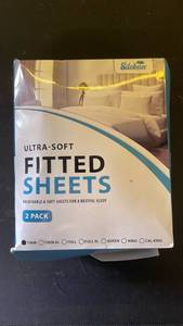 lot 16492 image: Silabam Ultra-Soft Fitted Sheets Grey Twin 2-Pack - Retail $19