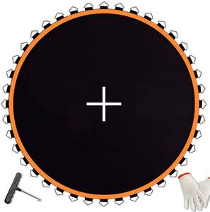 lot 1663 image: Trampoline Mat, Fits for 12ft Frame with 72 V-Rings Fits 5.5 inch Springs, Trampoline Mat Replacement(Mat Dia127in), Reinforce, UV-Resistant, with Spring Hook and Gloves, Not Include Spring - Retail $73