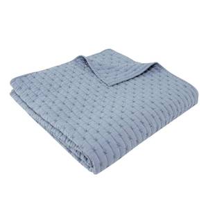 lot 1668 image: Levtex - Cross Stitch Chambray - Quilted Throw - 50x60in. - Cross Stitched Pattern - Reversible Pattern - Cotton Fabric - Retail $55