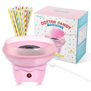 lot 1681 image: Cotton Candy Machine, Mini Cotton Candy Maker for Kids, Pink Vintage Candy Maker for Christmas Gift, Home, Birthday Family Party, Includes 25 Cotton Candy Sticks & Sugar Scoop - Retail $36