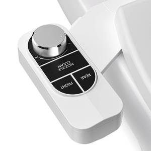 lot 1685 image: SAMODRA Non-Electric Bidet - Self Cleaning Dual Nozzle (Frontal and Rear Wash) Fresh Water Bidet Toilet Seat Attachment with Independent Adjustable Water Pressure (Classic BlackSilver) - Retail $34
