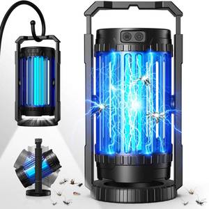 lot 1690 image: Evolpol Bug Zapper Outdoor & Indoor, 4200V Electric Mosquito Zapper, 4 in 1 Fly Trap with 5000mAh Battery & LED, Portable & Rechargeable Mosquito Killer for Outdoor Patio, Camping - Retail $36