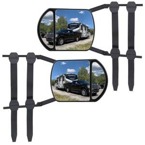 lot 1699 image: Piclafe Towing Mirrors, Universal Mirror Extensions For Towing, 360 Degree Rotation Clip-on Dual View Tow Mirrors for Vehicle Car Truck Trailer RV SUV, 2pcs - Retail $33