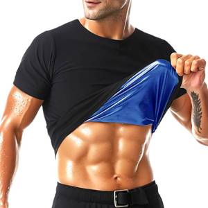 lot 2176 image: Sauna Shirt for Men Short Sleeve Mens Sauna Suit Sweat Body Shaper Compression Vest Gym Exercise Top XXL - Retail $20