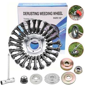 lot 2180 image: Indestructible Steel Wire Grass Trimmer Head,Weed Wacker Blade Eater, Weed Wacker Head Attachments,Weeding Disc Blade,Compatible with Stihl String Wire Brush Weed Trimmer Head (10 inch) - Retail $24
