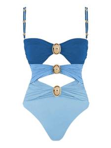 lot 2197 image: Narecte Gorgeous One Piece Swimsuit Women 2025 Womens Swimsuits Bathing Suit for Women Swimsuits One Piece Womens Bathing Suits Tummy Control Sexy Contrast Color Hollow Out Womens One-Piece Blue S - Retail $37