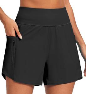 lot 2198 image: IUGA 5 Swim Board Shorts Women High Waisted Beach Shorts for Women Quick Dry UPF 50 Swimsuit Bottoms with Liner Black L - Retail $28