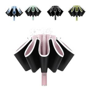 lot 2222 image: BAODINI Inverted UV Protection Umbrella for Rain and Sun Medium Size 46 inch arc Canopy UPF 50 Rverse Compact Umbrella Auto Open Close for Travel - Retail $15