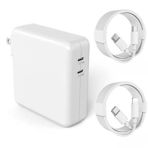 lot 2250 image: Mac Book Pro Charger 138W USB C Charger Compatible with MacBook Pro 16, 15, 14, 13 Inch, MacBook Air 13 Inch, iPad Pro and More USB C Devices, Include 2 Cables - Retail $18