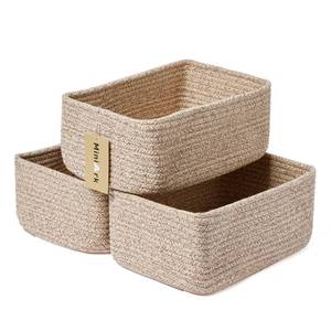 lot 2280 image: MiniArk Small Storage Baskets for Organizing  Closet Organizer Bins  Shelf Toy Basket  Woven Rope Baskets  Cube Decorative Box  Shallow Basket  11.5x7.5x4.7��  3 Packs Mixed Brown - Retail $28