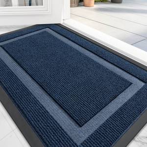 lot 2310 image: OLANLY Front Door Mat Indoor Outdoor Entrance, Waterproof All-Season, All-Weather Doormat, Sturdy Natural Rubber, Fade Resistant, Low Profile, Easy Clean Patio Porch Entryway Mat, 29.5x17, Blue - Retail $15