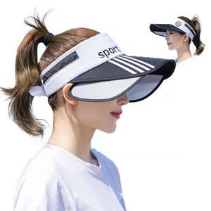 lot 2314 image: Peicees Sun Visor Hat with Wide Brim for Women Sun Protection Cap for Golf Tennis Beach Running Hiking Fishing Gardening - Retail $18
