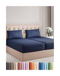 lot 2330 image: Split King Size 5 Piece Sheet Set - Comfy Breathable & Cooling Bed Sheets Set - Hotel Luxury Bedding for Women, Men, Kids, Teens, Boys & Girls - Deep Pockets, Soft, Wrinkle Free - Oeko-Tex - Navy Blue - Retail $45