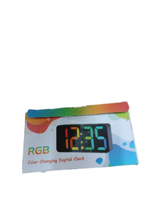lot 2345 image: RGB Color Changing Digital Clock with Power Adapter - Retail $15