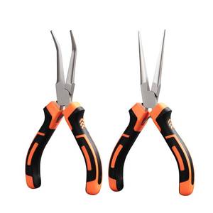 lot 2366 image: NOEAIKE Needle Nose Pliers - 2-Pack Mini Pliers Set, Long Nose & Bent Nose for Jewelry Making, Wire Wrapping & Crafting with Soft Grip - Retail $9