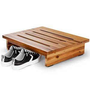 lot 5354 image: Holana 3.5in Height Wooden Step Stool for Adults (Fully Assembled) - 200 Lbs One Step Stools for High Bed Riser - Small Stepping Stool for Elderly, Seniors, KidBathroom, Bed, Kitchen (Acacia Wood) - Retail $32