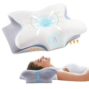 lot 5385 image: FAIORD Cervical Pillow for Neck and Shoulder, Ergonomic Contour Memory Foam Pillows for Sleeping with Washable Pillowcase, Cooling Neck Support Pillow for Side Back Stomach Sleeper - Retail $34