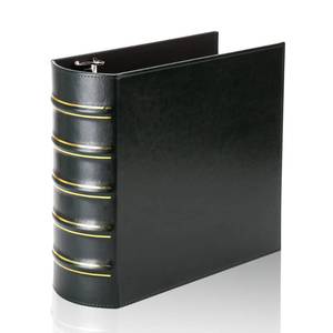 lot 5390 image: LETVPVOW Vintage Hardback 3 Ring Binder 3 Inch, Professional Leather Binder 3 Ring, Three Ring Binders Fits 8.5 x 11, D Ring Binders for Photo Album, Home, School and Office Supplies- Dark Green - Retail $30