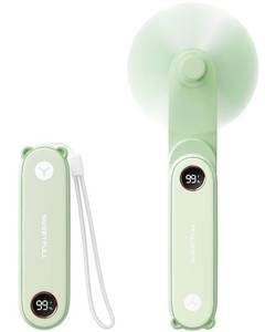 lot 6295 image: SWEETFULL Portable Handheld Mini Fan with LED Display, 3-in-1 Personal Foldable USB Rechargeable Hand Held Fan & Flashlight for Travel, Lash Eyelash, Cute Small Pocket for Women, Girls - Retail $16