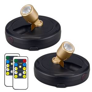 lot 6296 image: HAMVIDNE Wireless LED Spotlight, Battery Powered Picture Lights, Uplighting Indoor, Puck Lights with Remote, Stick Spot Light for Wall Art Display Dartboard Painting Artwork Accent Closet-Gold - Retail $19