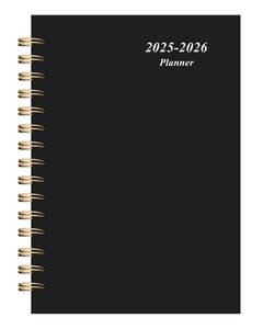 lot 6304 image: Academic Planner 2025-2026, July 2025-June 2026 Weekly and Monthly Planner, 5 x 8 School Teacher & Student Planning Agenda Book - Black - Retail $7