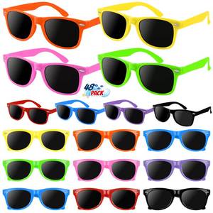 lot 6318 image: Kids Sunglasses Party Favors Bulk, Neon Sunglasses with UV400 Protection for Gilrs Boys Kids (48, black) - Retail $22