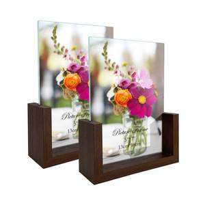 lot 6334 image: RLAVBL 5x7 Picture Frame Set of 2, Rustic Glass Photo Frames with Base for Tabletop Display - Retail $15