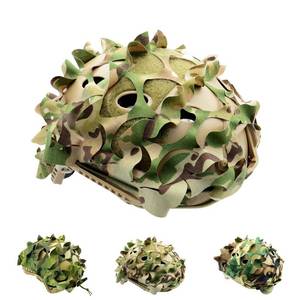 lot 6341 image: Mtgluk Camo Helmet Cover, Breathable Mesh Camouflage Tactical Military Gear Combat Helmet Cover for Paintball Airsoft (CP Camo) - Retail $9