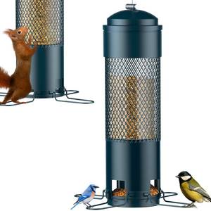 lot 6346 image: LCSEVEN Bird Feeders for Outdoors Squirrel Proof with Weight-Activated Perches, Hanging Bird Feeder for Outside, Metal Feeder for Wild Cardinal, Finch, Blue Jay, Chickadee, 3LB Seed Capacity, Green - Retail $27