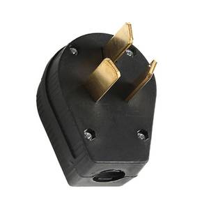 lot 6348 image: Nema 10-50P Plug 50 Amp 125250 Volt Plug with 3 Pole 3Wire Heavy Duty Spec Industrial Grade for Dryer and Ranges - Retail $9