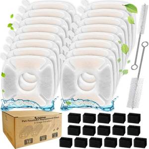 lot 6366 image: A34 Pcs Cat Fountain Filters Replacement Compatible with VEKEN 95oz2.8L Cat Water Fountain Filters Automatic Dog Water Fountain Filters Pet Fountain - Retail $20