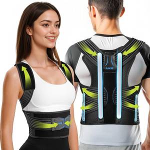 lot 6369 image: Rakiie Upright Posture Corrector, Comfortable Lumbar Support Belt with 3D Elastic Kintted Mesh, Upper and Lower Back Pain Relief, Easy to Put on & Take off, Fit Various Body Shape, Size L (Upper Waist 41.3-47.2) - Retail $35