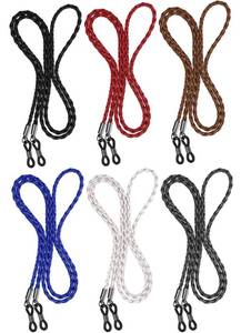lot 6378 image: BILIONE Eyeglass Straps, 6 PCS Premium Leather Textured Braided Sunglass Necklace Chains, Eyewear Retainer for Men and Women, Glasses Cord Lanyard Around Neck for Kids - Retail $7