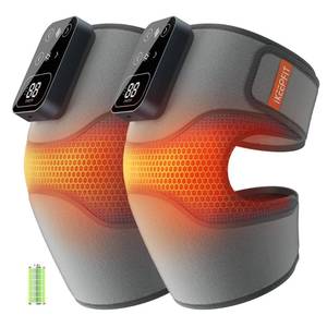 lot 6383 image: IKEEPFIT Cordless Knee Massager with Heat Vibration for Pain Relief, MAXwarm 4.02025 Upgraded - Electric Heated Knee Brace with 5 Heat Levels and 3 Massage Mode, Gifts for Men Women (Grey, Pair) - Retail $60