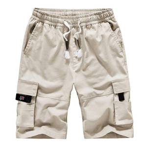lot 6387 image: APTRO Mens Elastic Waistband Cotton Cargo Shorts Relaxed Fit Summer Casual Shorts A901 Beige XL - Retail $28
