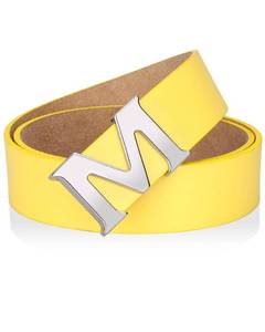 lot 6408 image: EsengNoyi M Yellow Belt for Men Women Cosplay Leather Belts for Costume Jeans L - Retail $10