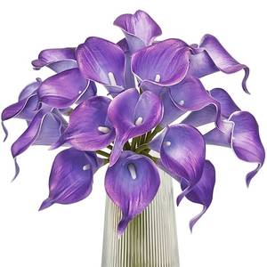 lot 6425 image: Letjolt Purple Calla Lily 20Pcs Artificial Flowers Bouquet for Wedding Bride Shower Blessing Gift Home Decoration Faux Calla Lilies Flower, 20 Pieces - Retail $17